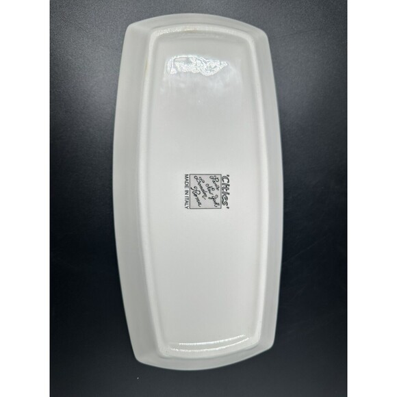 Brunelli Cities London Paris New York Roma Black White Ceramic Rectangular Plate - Picture 9 of 9